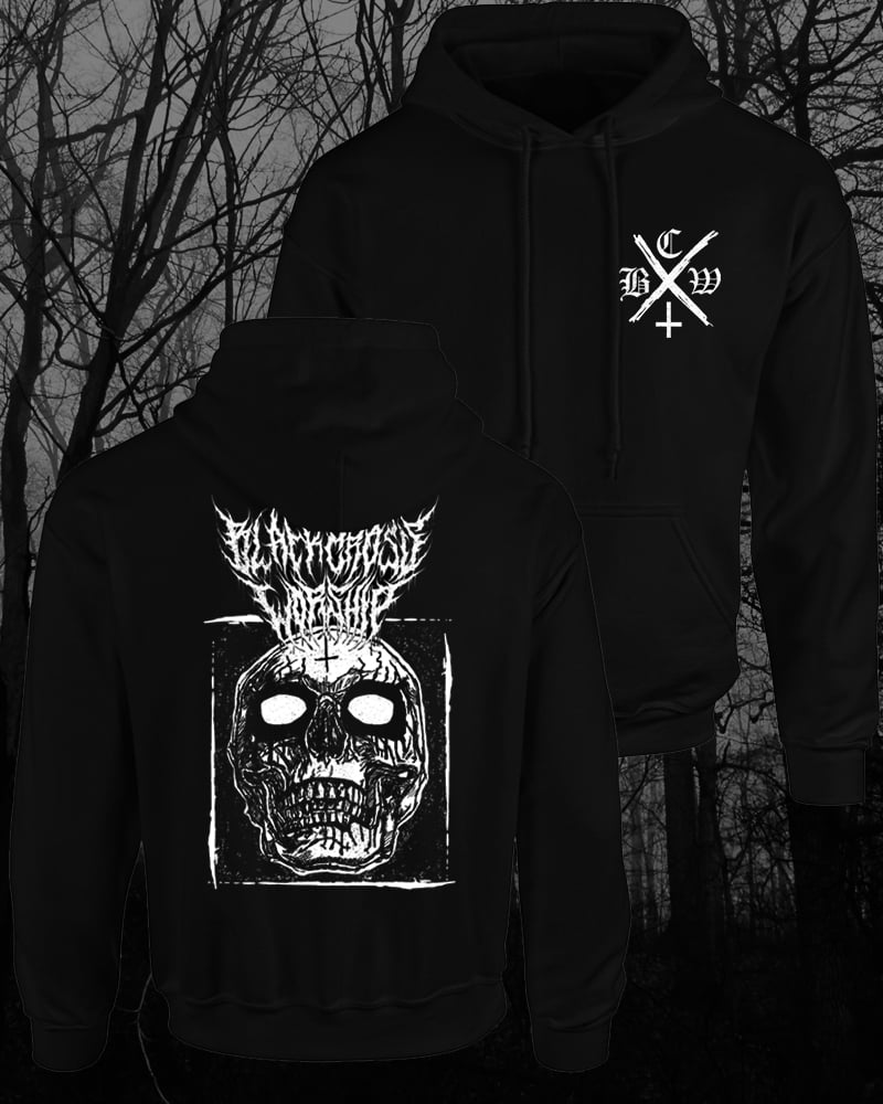 BLACK CROSS WORSHIP 90's BLACK METAL SKULL Hoodie | BLACKCROSSWORSHIP